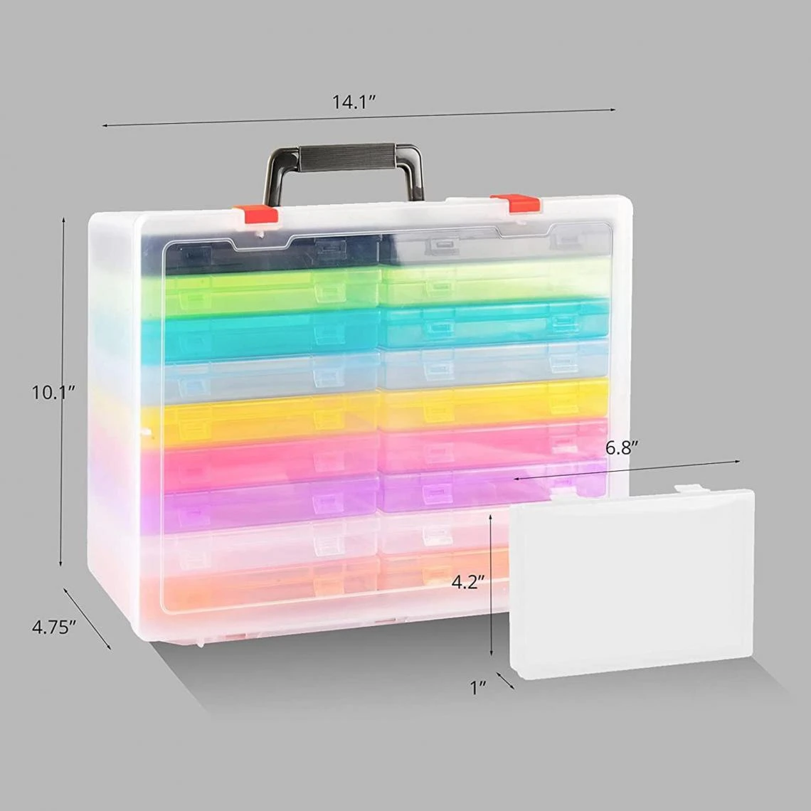 Marque Generique étuis Photo En Plastique 4x6 Boîte De Rangement Colorée – Image 5