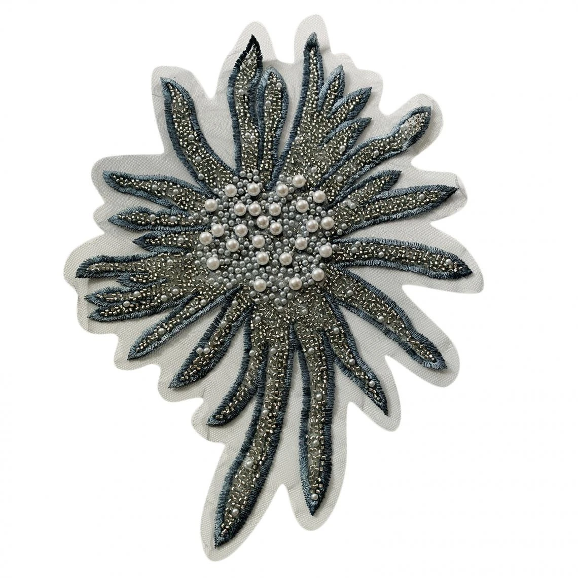 Marque Generique Faux Perles Fleurs Patchs Coudre Sur Pâte Garniture Brodée Appliques... – Image 2