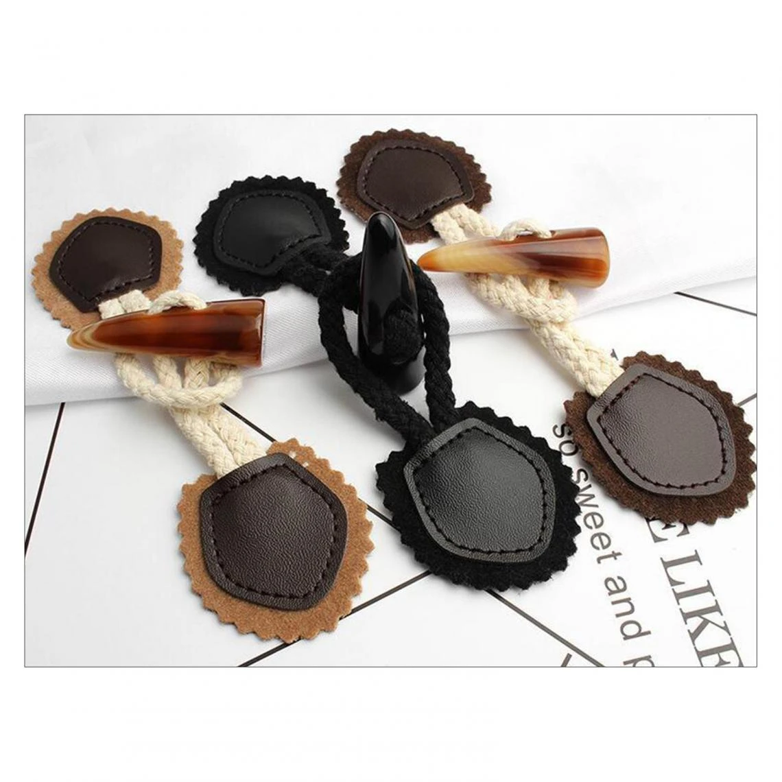 Marque Generique Fermetures à Bascule En Cuir Fixations De Couture – Image 3