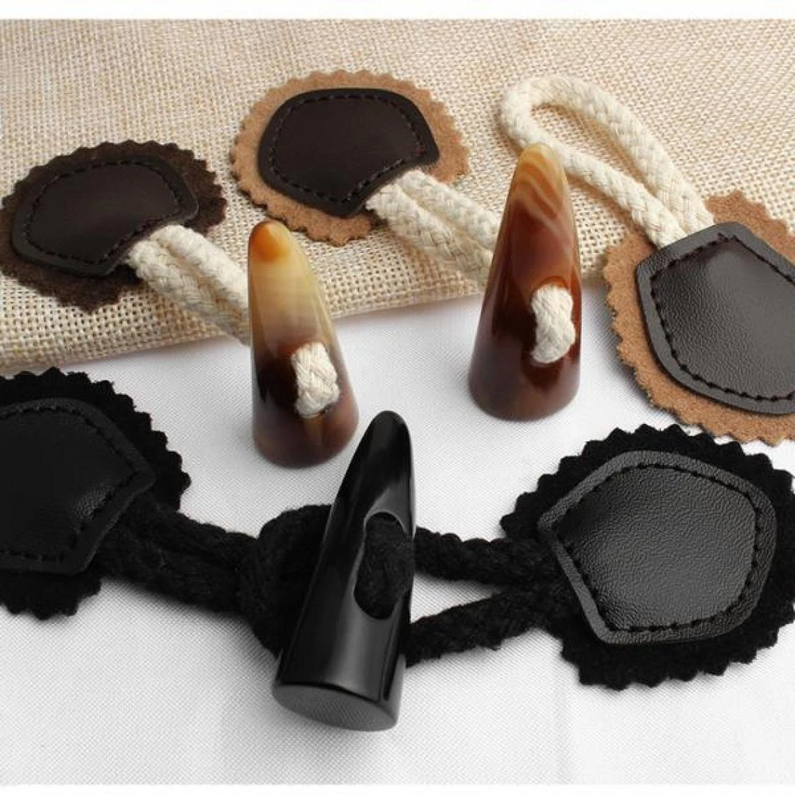 Marque Generique Fermetures à Bascule En Cuir Fixations De Couture – Image 4