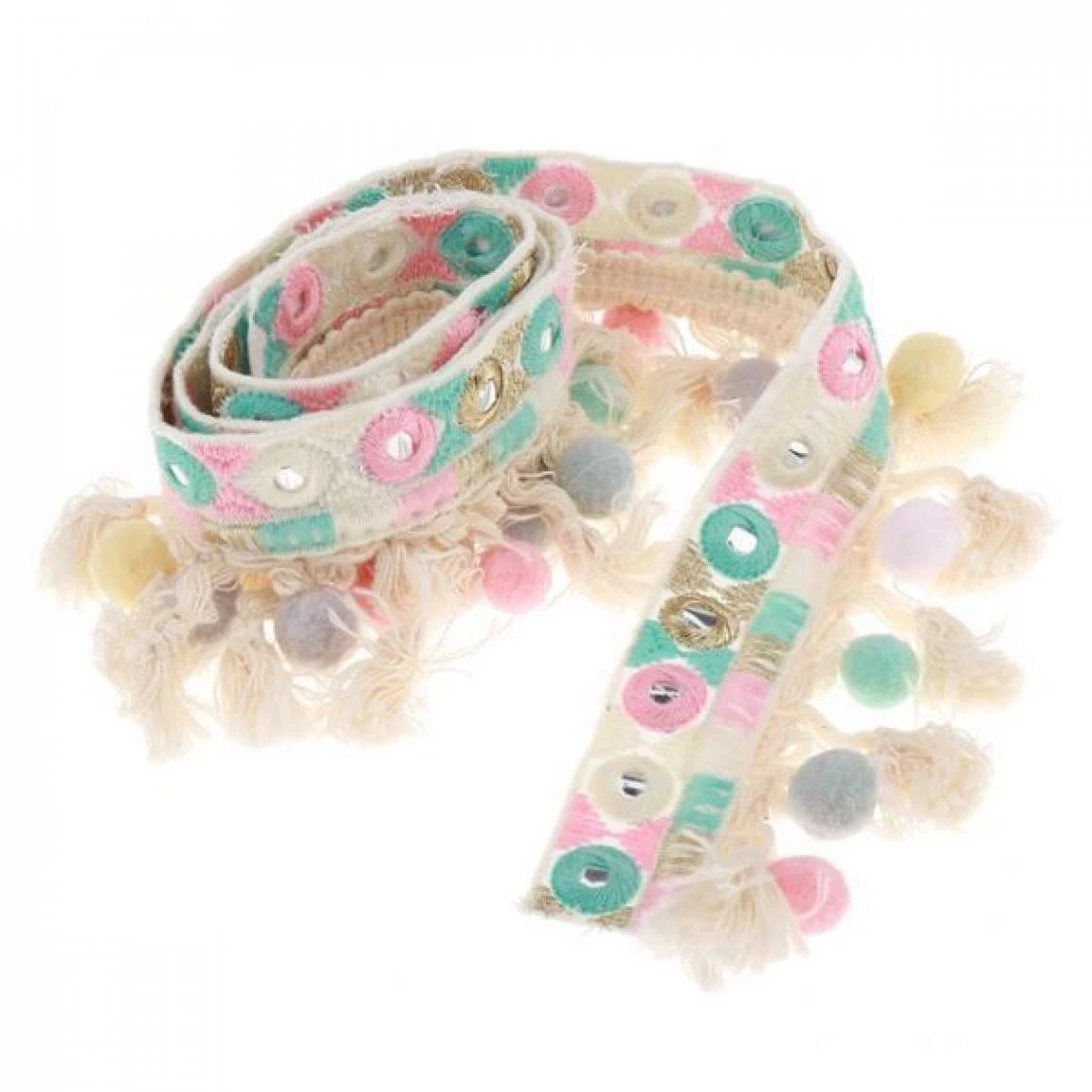 Marque Generique Garniture De Dentelle Broderie Perles Frange