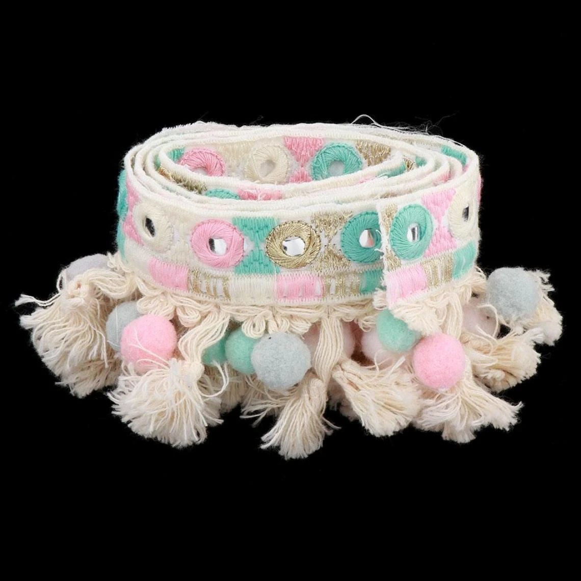 Marque Generique Garniture De Dentelle Broderie Perles Frange – Image 4