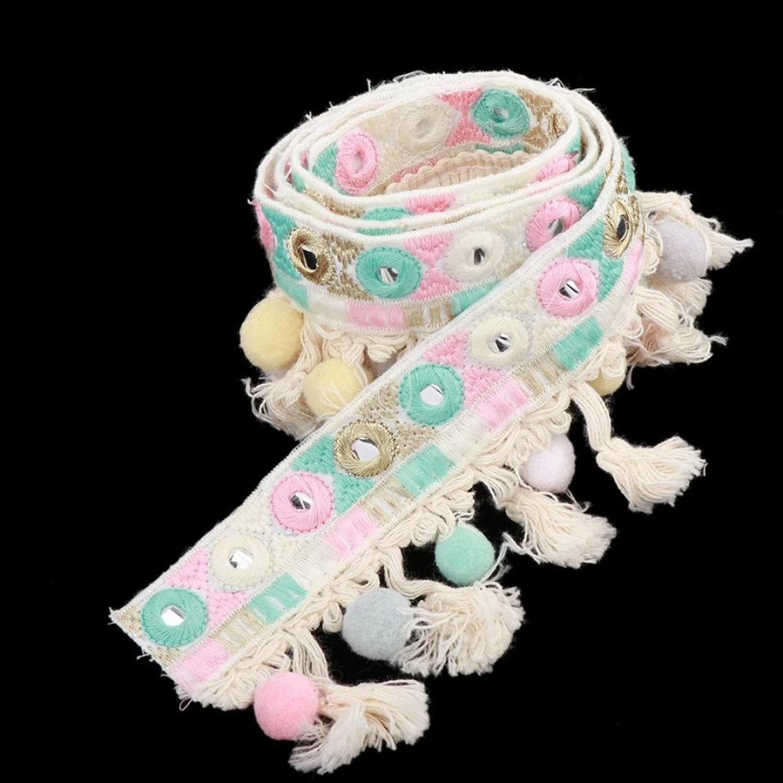 Marque Generique Garniture De Dentelle Broderie Perles Frange – Image 5