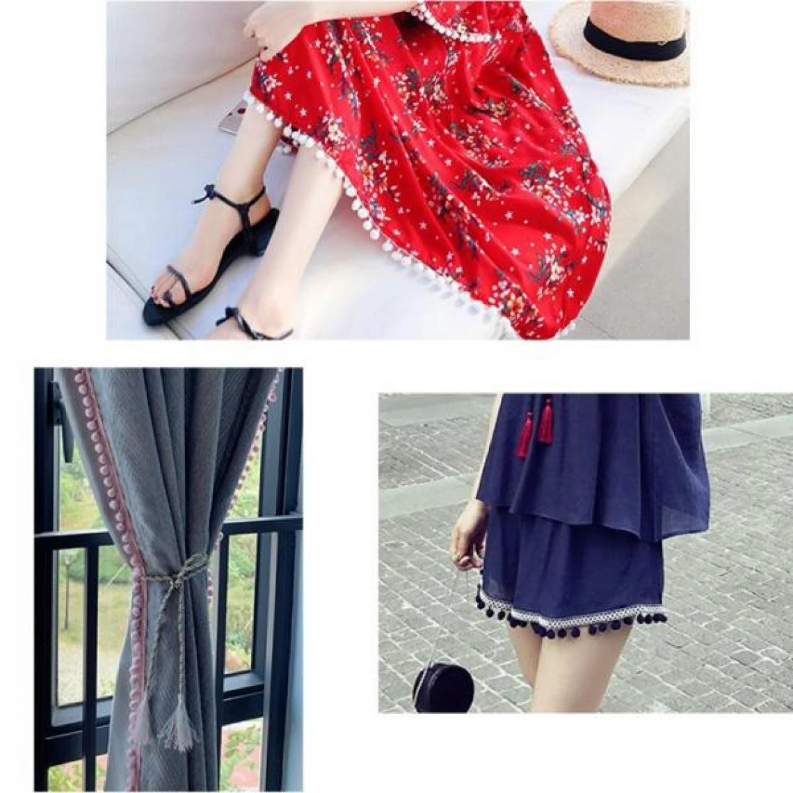 Marque Generique Garniture De Pom Pom Pour La Couture – Image 3