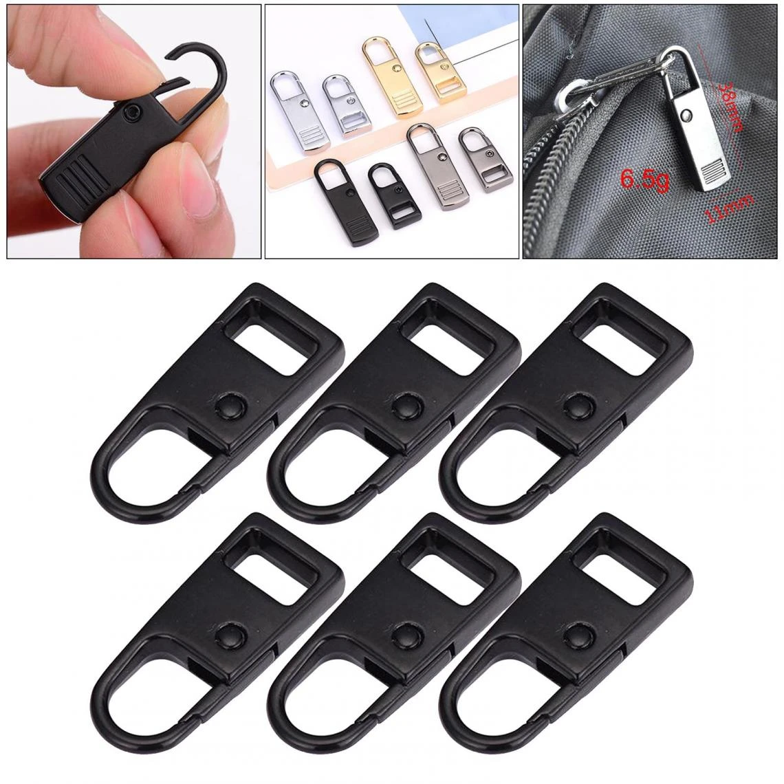 Marque Generique Remplacement Balises Fermeture À Glissière Zip Fixateur Noir De Rép... 6 Marque Generique Remplacement Balises Fermeture À Glissière Zip Fixateur Noir De Rép... – Image 4