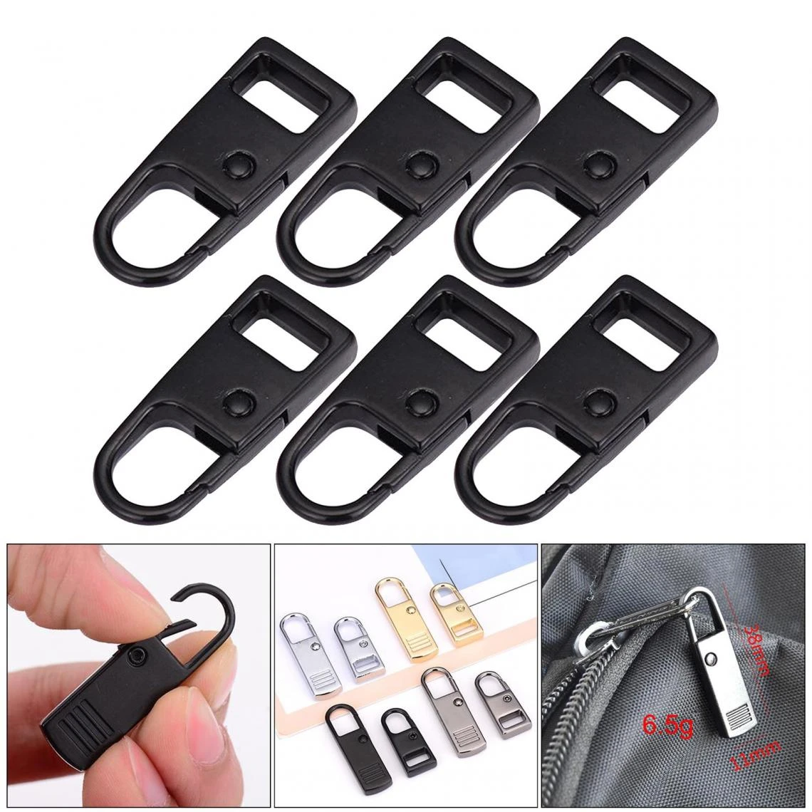 Marque Generique Remplacement Balises Fermeture À Glissière Zip Fixateur Noir De Rép... 7 Marque Generique Remplacement Balises Fermeture À Glissière Zip Fixateur Noir De Rép... – Image 5